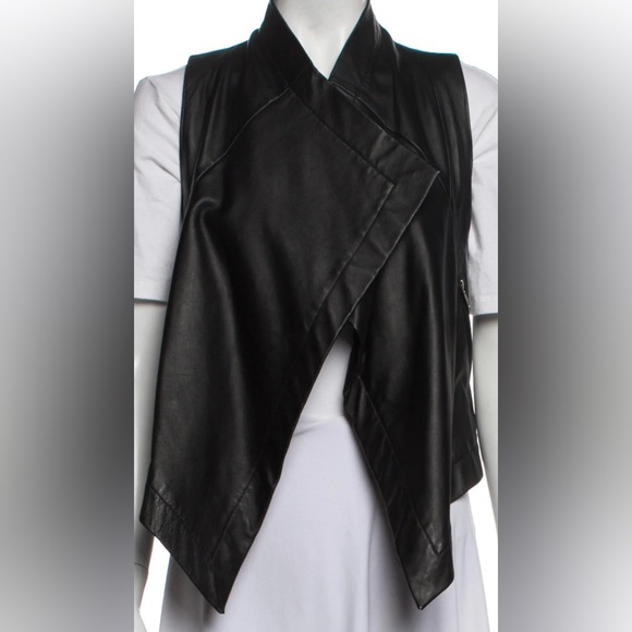 Lamb Leather Vest Black Women’s XS PJK Patterson J. Kincaid Lined RN#132447 BOHO - Picture 1 of 9
